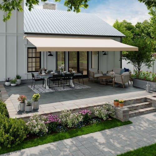 Semi-Cassette Motorized Retractable Awning