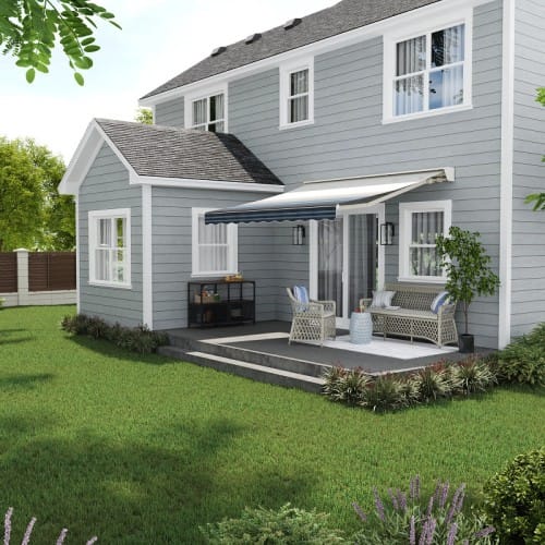 Non Semi-Cassette Motorized Retractable Awning