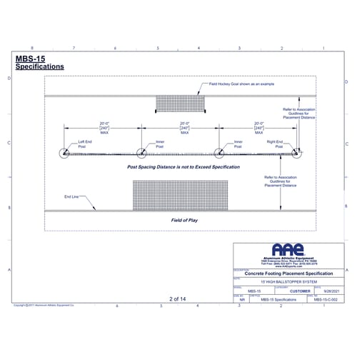 preview of BallStopper Sports Netting - 15' Straight Post (MBS-15)