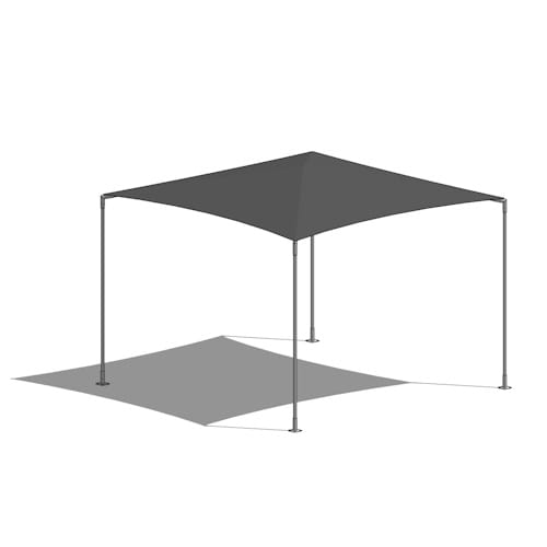 Simple Hip - 15ft x 15ft: Tensioned Shade Fabric Frame System