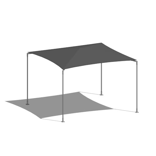 Simple Hip - 15ft x 16ft: Tensioned Shade Fabric Frame System