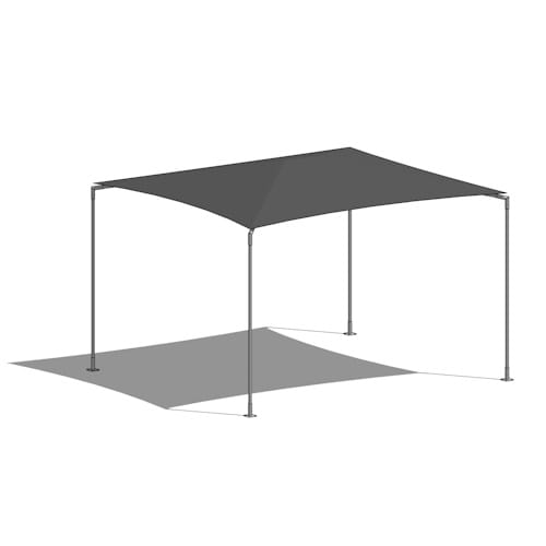 Simple Hip - 15ft x 17ft: Tensioned Shade Fabric Frame System