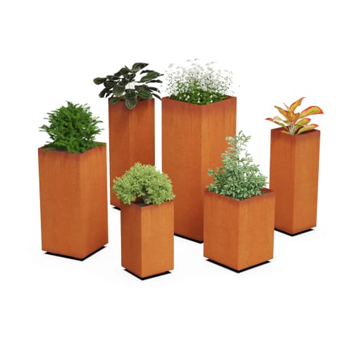Cornten Steel Tall Cube Planter - 24" - 48" High preview 4