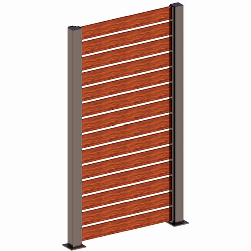 preview of Fencing System - S-6 Slat - 4" Post - Horizontal - SH4x4