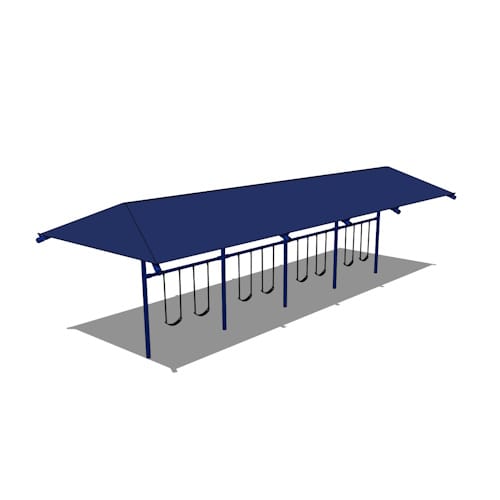 Swing Sets: 8 Feet Elite Single Post Swing With Shade - 4 Bays (PSWSH004WS)