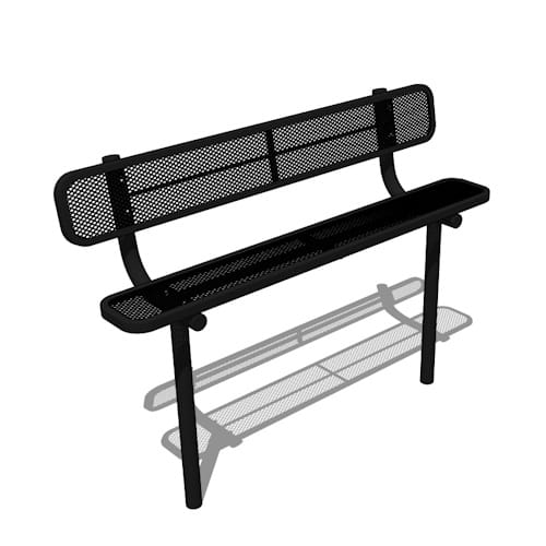 Park & Site Amenities: 6 Ft. Expanded Steel Bench (PSA002BK)