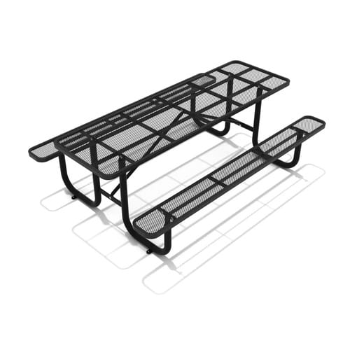 Park & Site Amenities: 8 Foot Expanded Steel Picnic Table (PSA004BK) preview 2