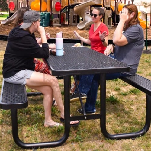 Park & Site Amenities: 8 Foot Expanded Steel Picnic Table (PSA004BK) preview 3