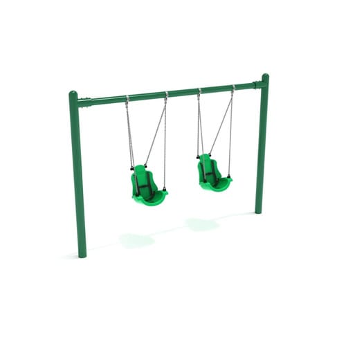 Swing Sets: 8 feet High Elite Single Post Swing with Child Adaptive Seats (PSWCA002WS) preview 1