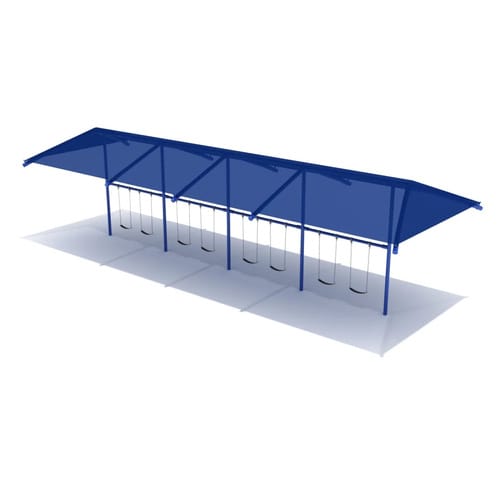 Swing Sets: 8 Feet Elite Single Post Swing With Shade - 4 Bays (PSWSH004WS) preview 1