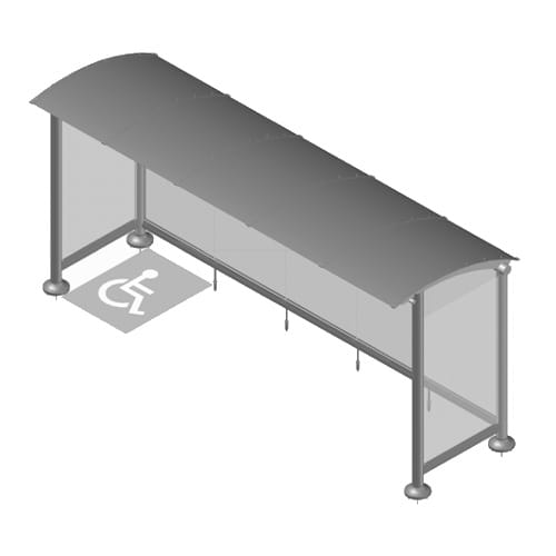 Bus Shelter: Sunset “Radius Roof” Series (90001-00)