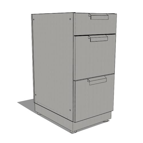 SKU 65623: Outdoor Kitchen Stainless Steel 16 in. 3-Drawer Cabinet