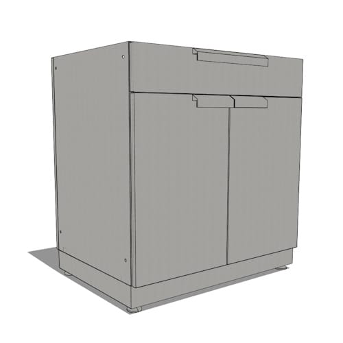 SKU 70004: Outdoor Kitchen Stainless Steel 32 in. 2-Door with Drawer Cabinet