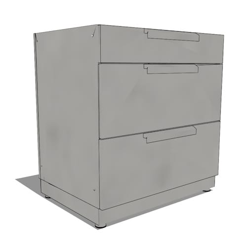 SKU 70003: Outdoor Kitchen Stainless Steel 3-Drawer Cabinet