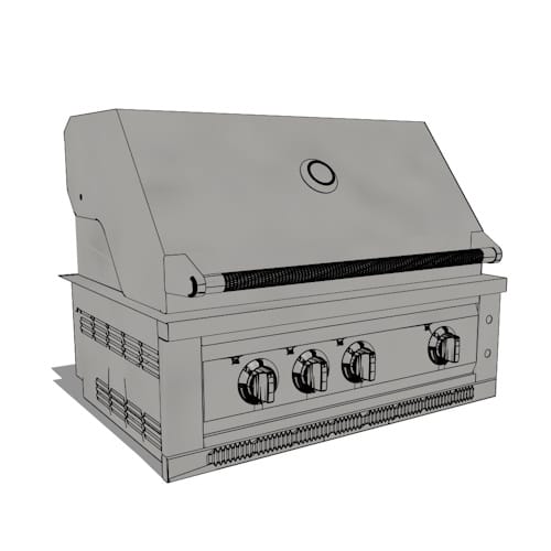 SKU 66900: Outdoor Kitchen Stainless Steel Platinum Grill- 33 inch, Natural Gas