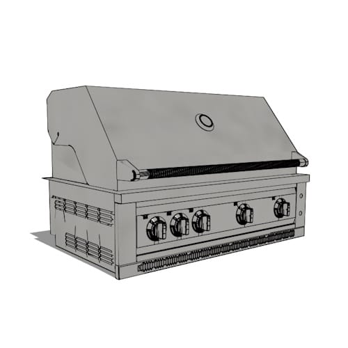SKU 66901: Outdoor Kitchen Stainless Steel Platinum Grill- 40 inch, Natural Gas