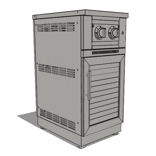SKU 66294: Outdoor Kitchen Stainless Steel Louvered Doors Platinum Dual Side Burner- Grove