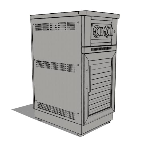 SKU 67193: Outdoor Kitchen Stainless Steel Louvered Doors Platinum Dual Side Burner- White
