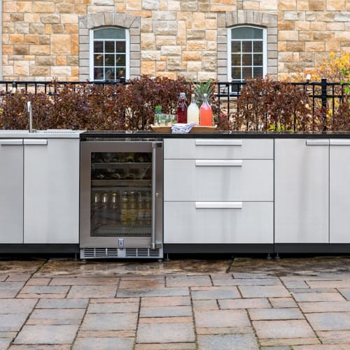 SKU 71071: Outdoor Kitchen Stainless-Steel 5 Piece Cabinet Set with 3-Drawer, Bar, Grill Cabinet, Platinum Grill and Countertop- 40 inch, NG, 64 inch SS Countertop preview 17