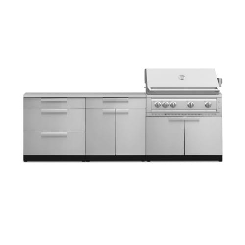 SKU 71071: Outdoor Kitchen Stainless-Steel 5 Piece Cabinet Set with 3-Drawer, Bar, Grill Cabinet, Platinum Grill and Countertop- 40 inch, NG, 64 inch SS Countertop preview 1
