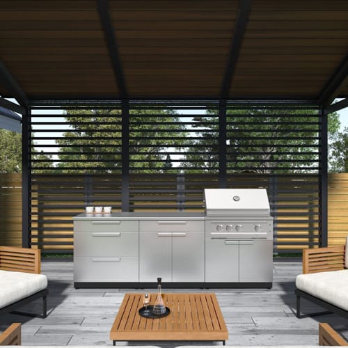 SKU 71070: Outdoor Kitchen Stainless-Steel 5 Piece Cabinet Set with 3-Drawer, Bar, Grill Cabinet, Platinum Grill and Countertop- 36 inch, NG, 64 inch SS Countertop preview 17