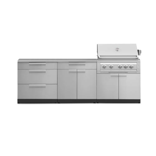 SKU 71070: Outdoor Kitchen Stainless-Steel 5 Piece Cabinet Set with 3-Drawer, Bar, Grill Cabinet, Platinum Grill and Countertop- 36 inch, NG, 64 inch SS Countertop preview 1