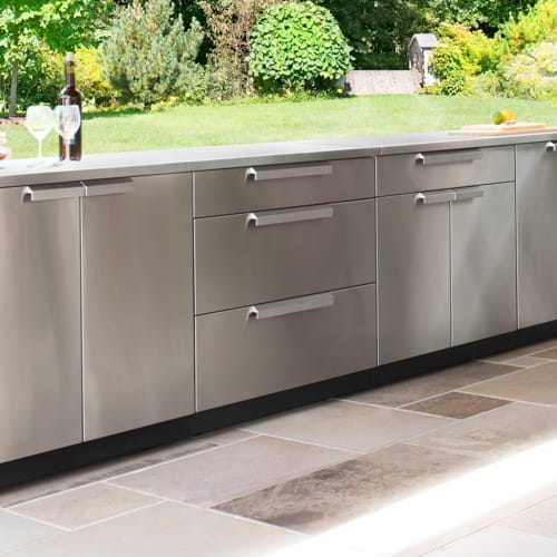 SKU 71069: Outdoor Kitchen Stainless-Steel 5 Piece Cabinet Set with 3-Drawer, Bar, Grill Cabinet, Platinum Grill and Countertop- 33 inch, NG, 64 inch SS Countertop preview 7