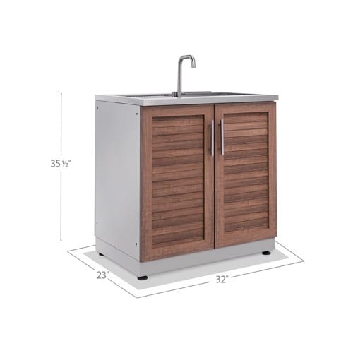 SKU 70102: Outdoor Kitchen Stainless Steel Louvered Doors Sink Cabinet preview 2