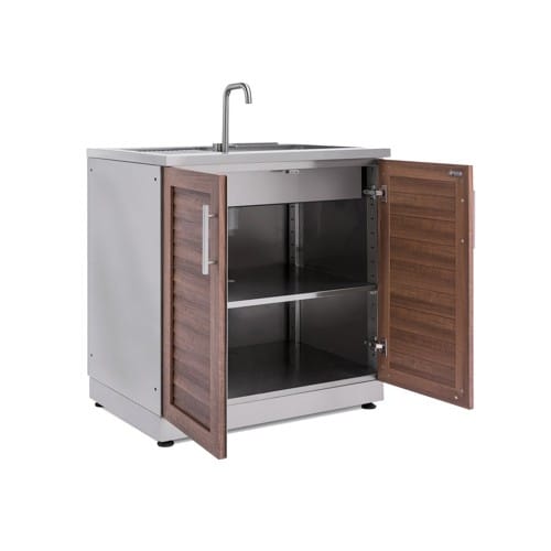 SKU 70102: Outdoor Kitchen Stainless Steel Louvered Doors Sink Cabinet preview 3