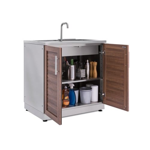 SKU 70102: Outdoor Kitchen Stainless Steel Louvered Doors Sink Cabinet preview 4