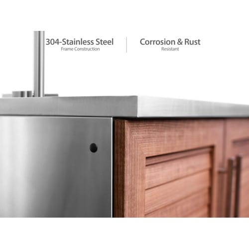 SKU 70102: Outdoor Kitchen Stainless Steel Louvered Doors Sink Cabinet preview 5