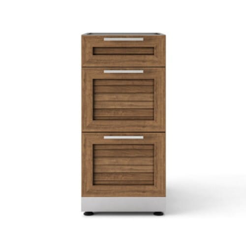 SKU 65626: Outdoor Kitchen Stainless Steel Louvered Doors 16 in. 3-Drawer Cabinet preview 2