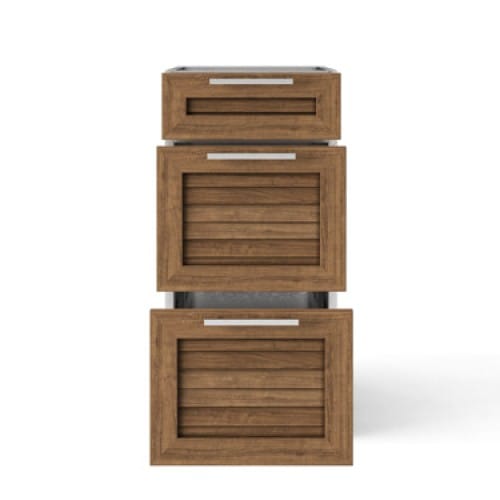 SKU 65626: Outdoor Kitchen Stainless Steel Louvered Doors 16 in. 3-Drawer Cabinet preview 3