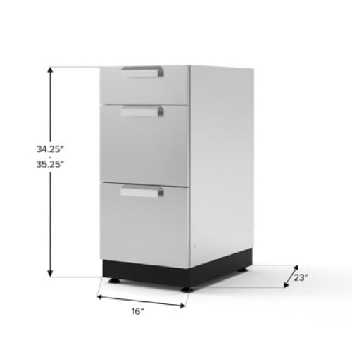 SKU 65623: Outdoor Kitchen Stainless Steel 16 in. 3-Drawer Cabinet preview 4