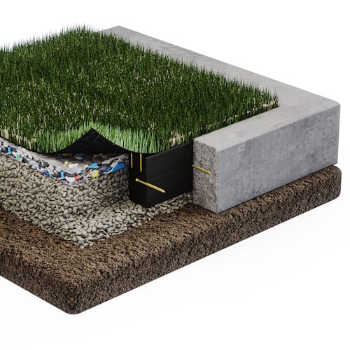 Winter Green Play Synthetic Turf with 1.25" Pad: Playground