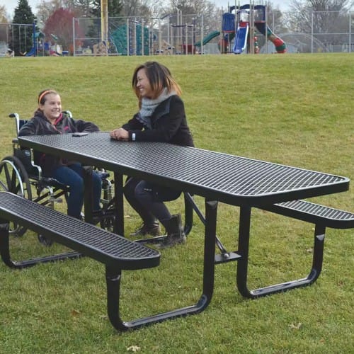 SuperSaver™ Commercial Rectangular Wheelchair Accessible Picnic Table - 2 Chair preview 1