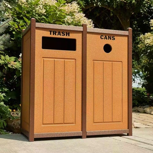 Two-Tone Panel Design Recycling Containers - Two Units preview 1