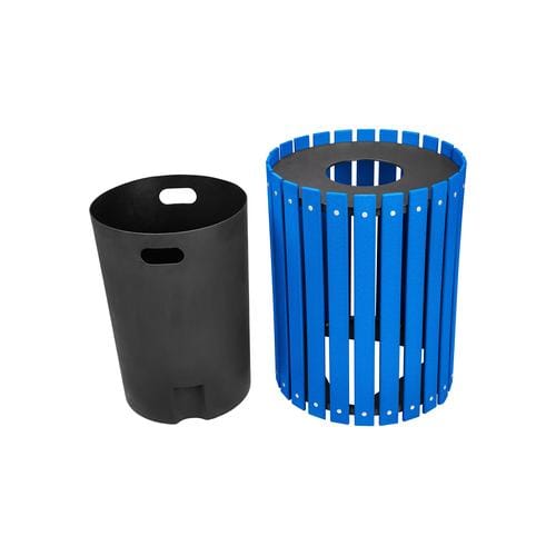 Recycled Plastic Slat Design Round Receptacles preview 4