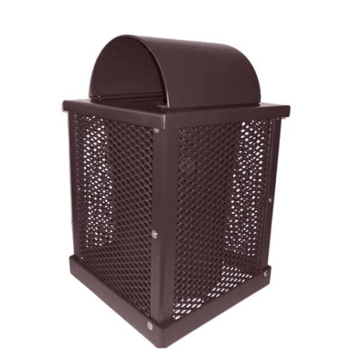 Square Receptacle, Expanded Metal (32 gal, arch lid, free standing, liner included) preview 1