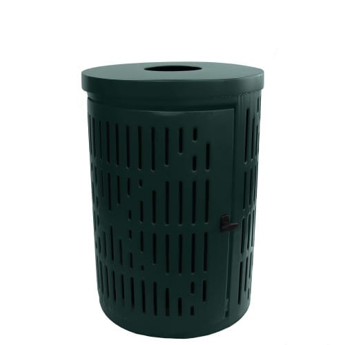 32 Gallon 1 Piece Laser Side Entry Receptacle, Round (liner included) preview 1