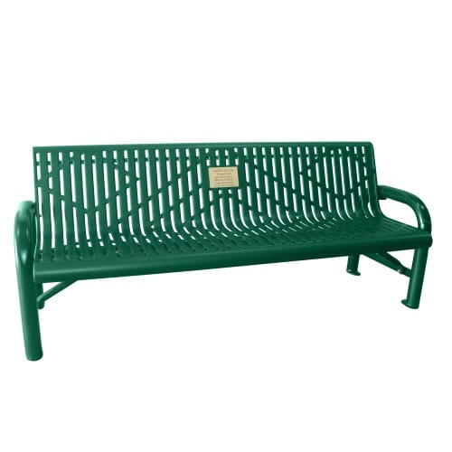 6' Contour Memorial Laser Bench With Back, Free Standing, Surface Mount preview 1