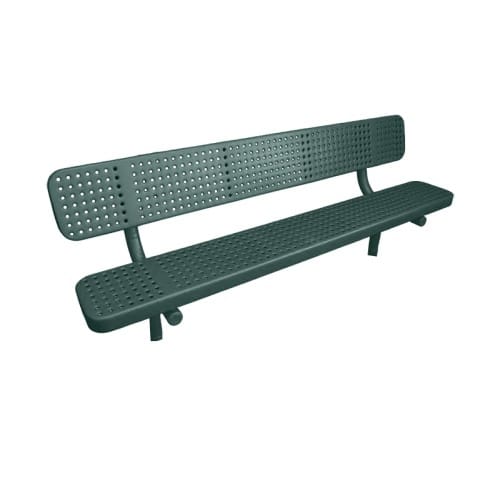 6’ Bench With Back Perforated Steel, Direct Bury preview 1