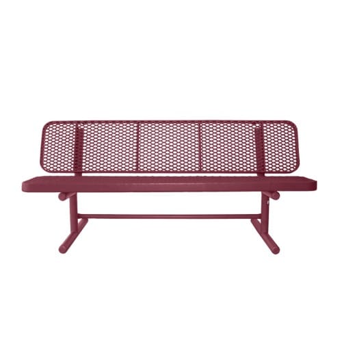 6’ Supreme Bench With Back Expanded Metal, Free Standing preview 1