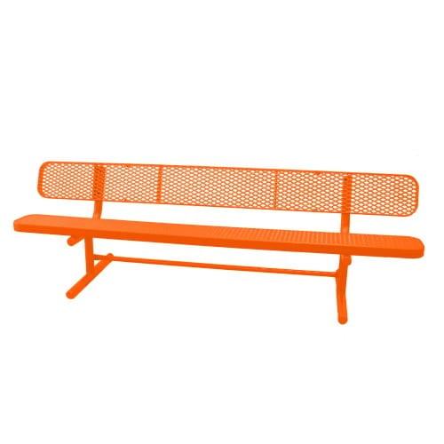 8’ Bench With Back Expanded Metal, Free Standing preview 1