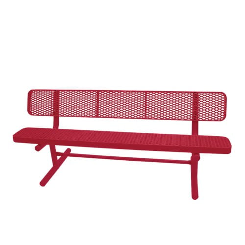 6’ Bench With Back Expanded Metal, Free Standing preview 1
