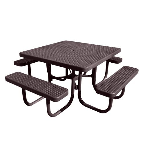 4' Square Perforated Steel Table, Free Standing preview 1