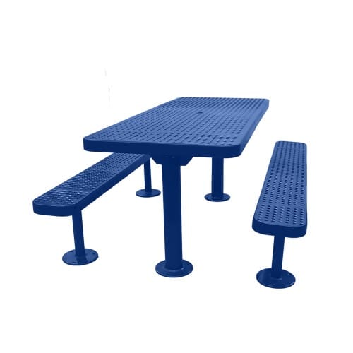 6' Multi-Pedestal Table Perforated Steel Surface Mount