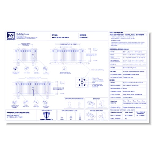 Fairmont Series Fence: ARISTROCAT-DR-DSEO