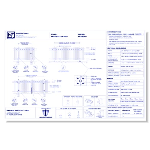 Fairmont Series Fence: ARISTROCAT-DR-SDEO