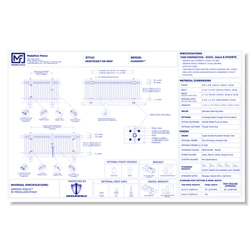 Fairmont Series Fence: ARISTROCAT-DR-SDEP